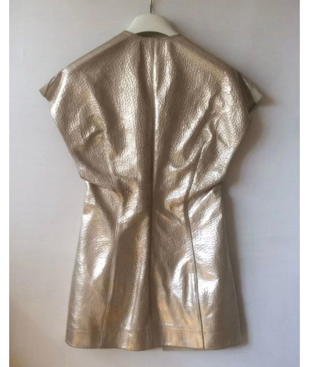 RICK OWENS Золотой кожаный жилет, фото 4