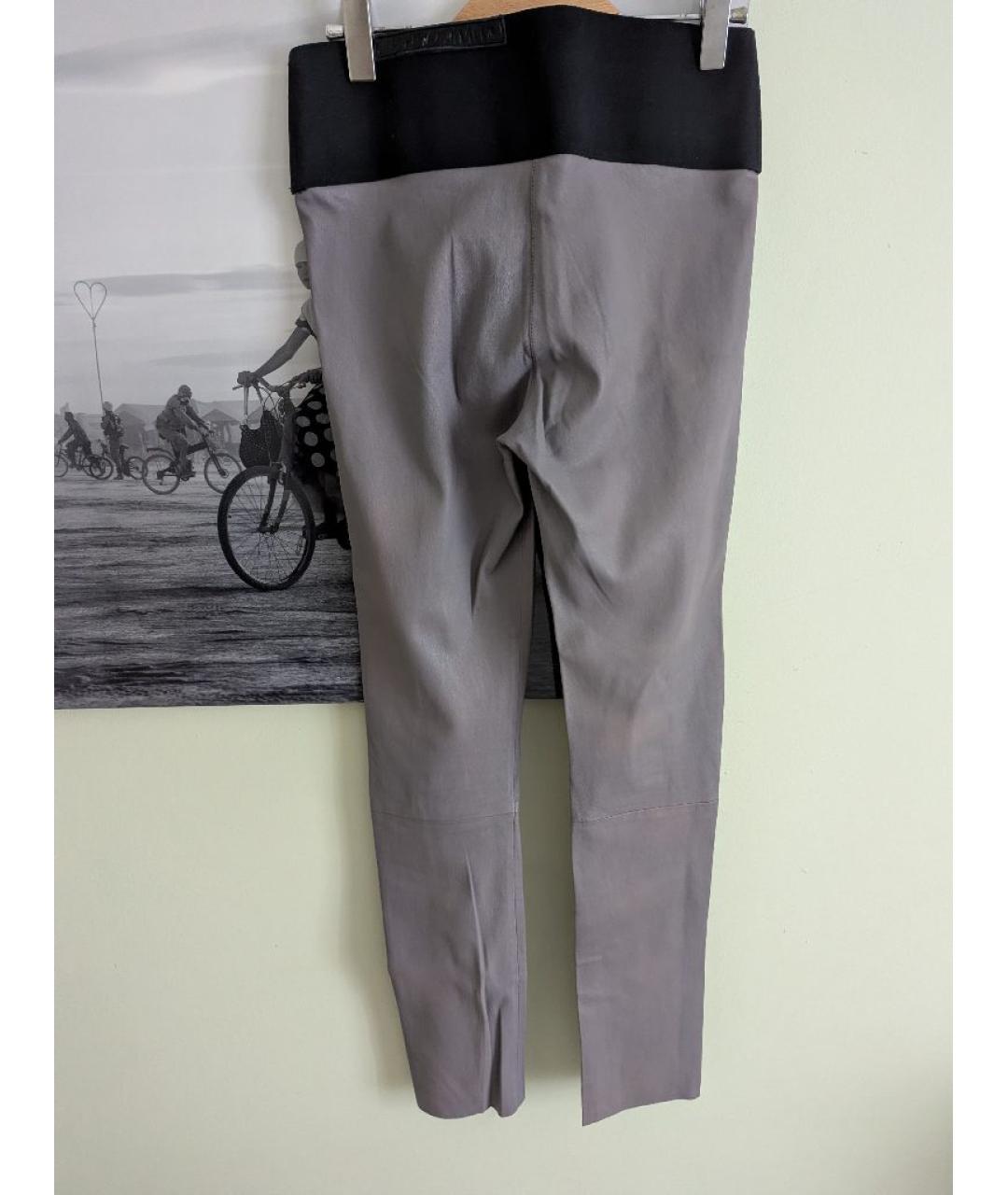 DROME Серые кожаные леггинсы и велосипедки, фото 2