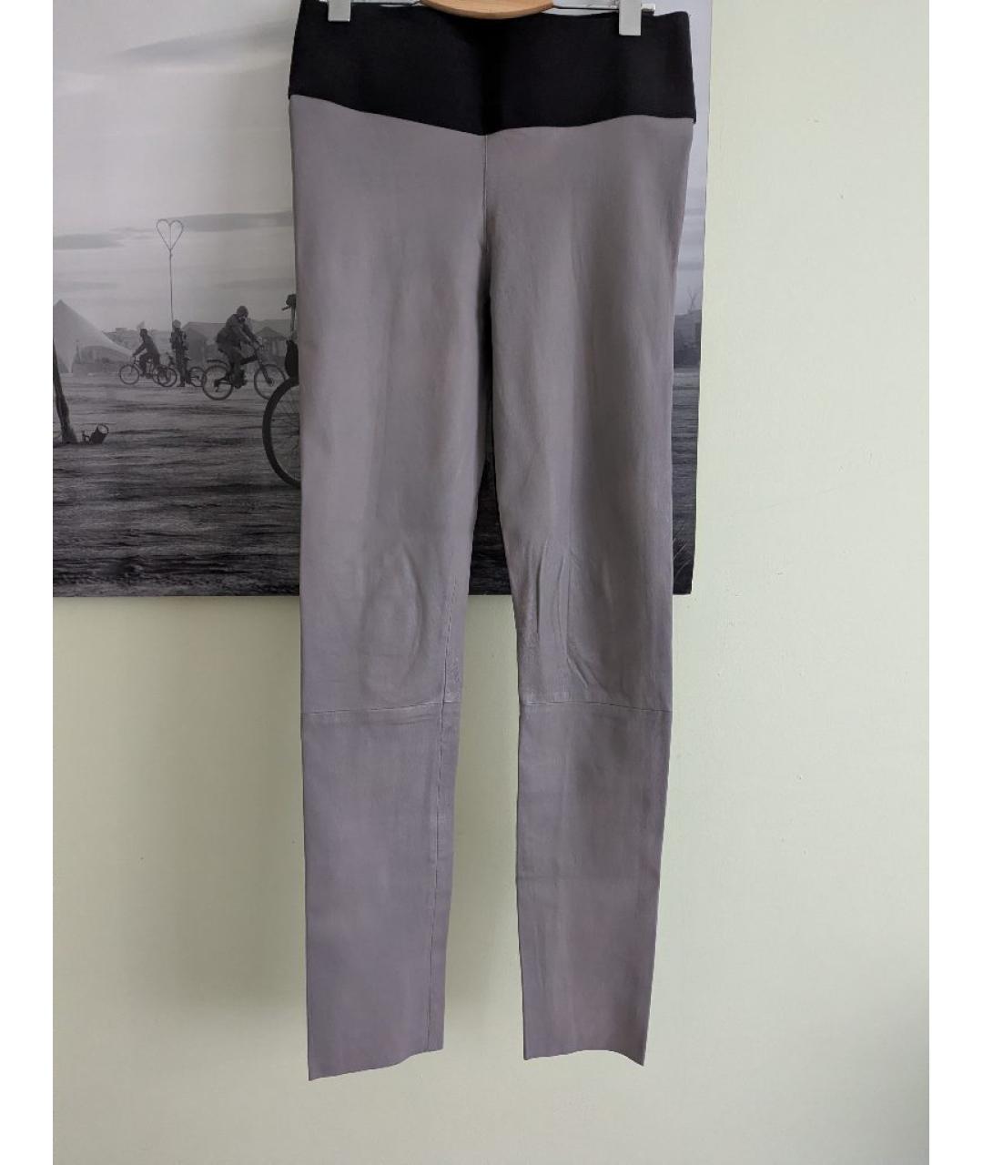 DROME Серые кожаные леггинсы и велосипедки, фото 8