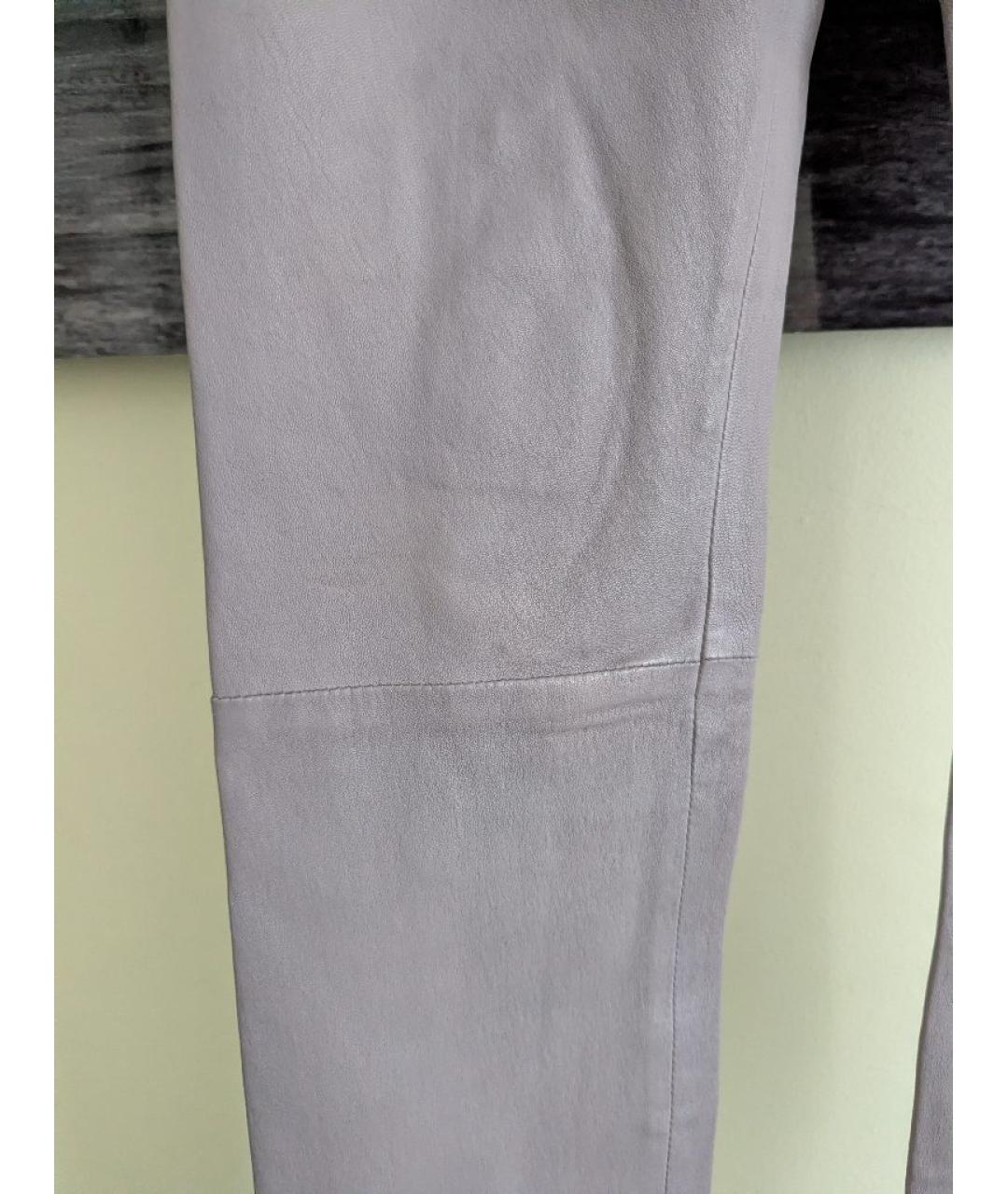 DROME Серые кожаные леггинсы и велосипедки, фото 5