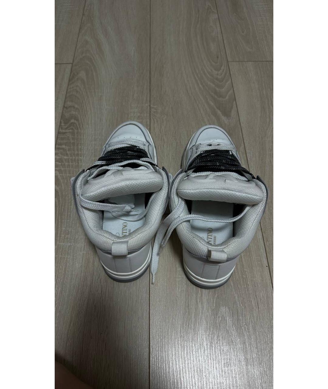 VALENTINO Белые кожаные высокие кроссовки / кеды, фото 3