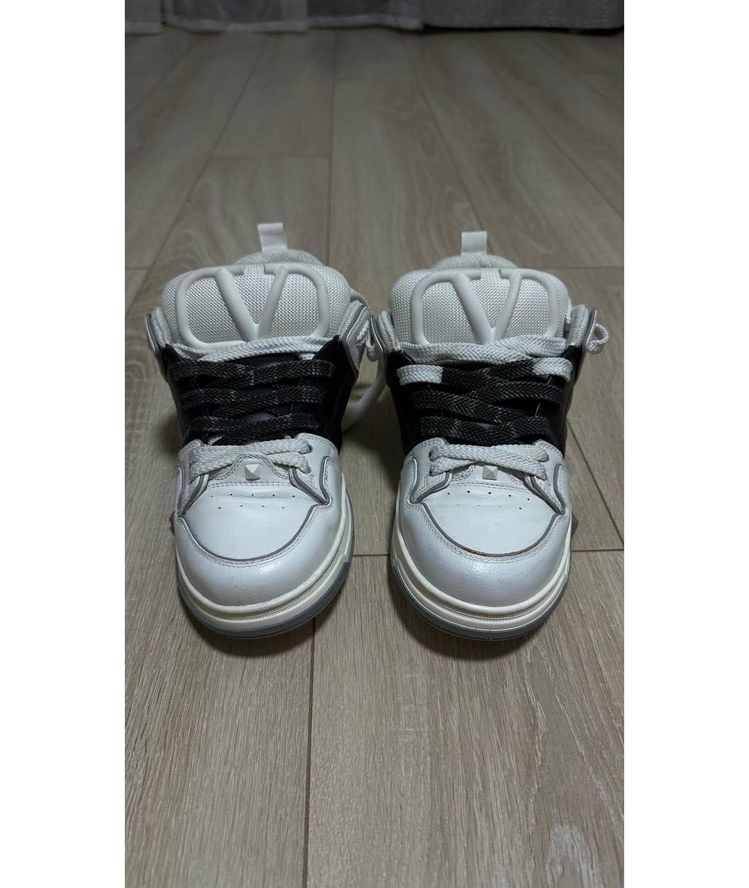 VALENTINO Белые кожаные высокие кроссовки / кеды, фото 2