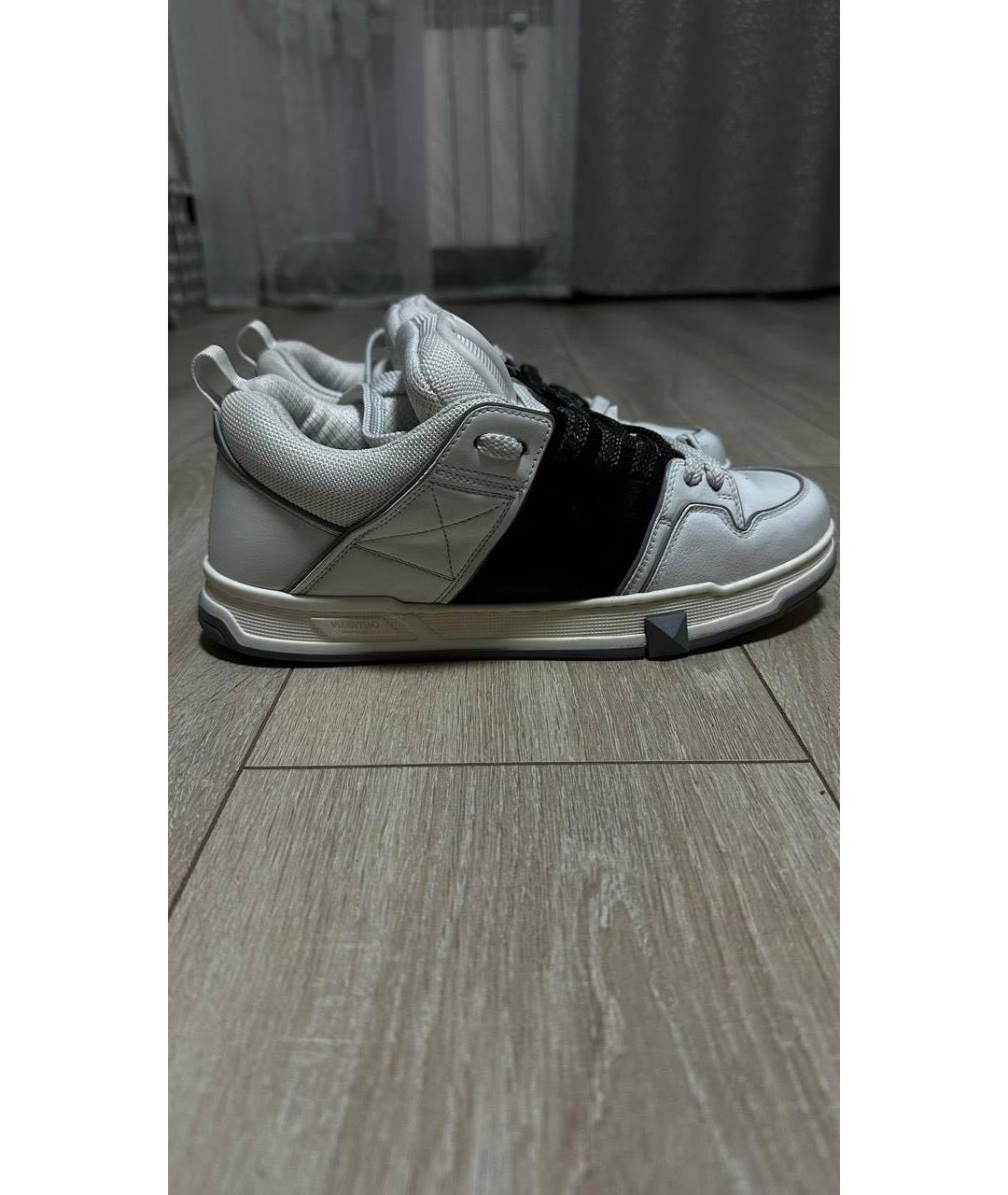 VALENTINO Белые кожаные высокие кроссовки / кеды, фото 6