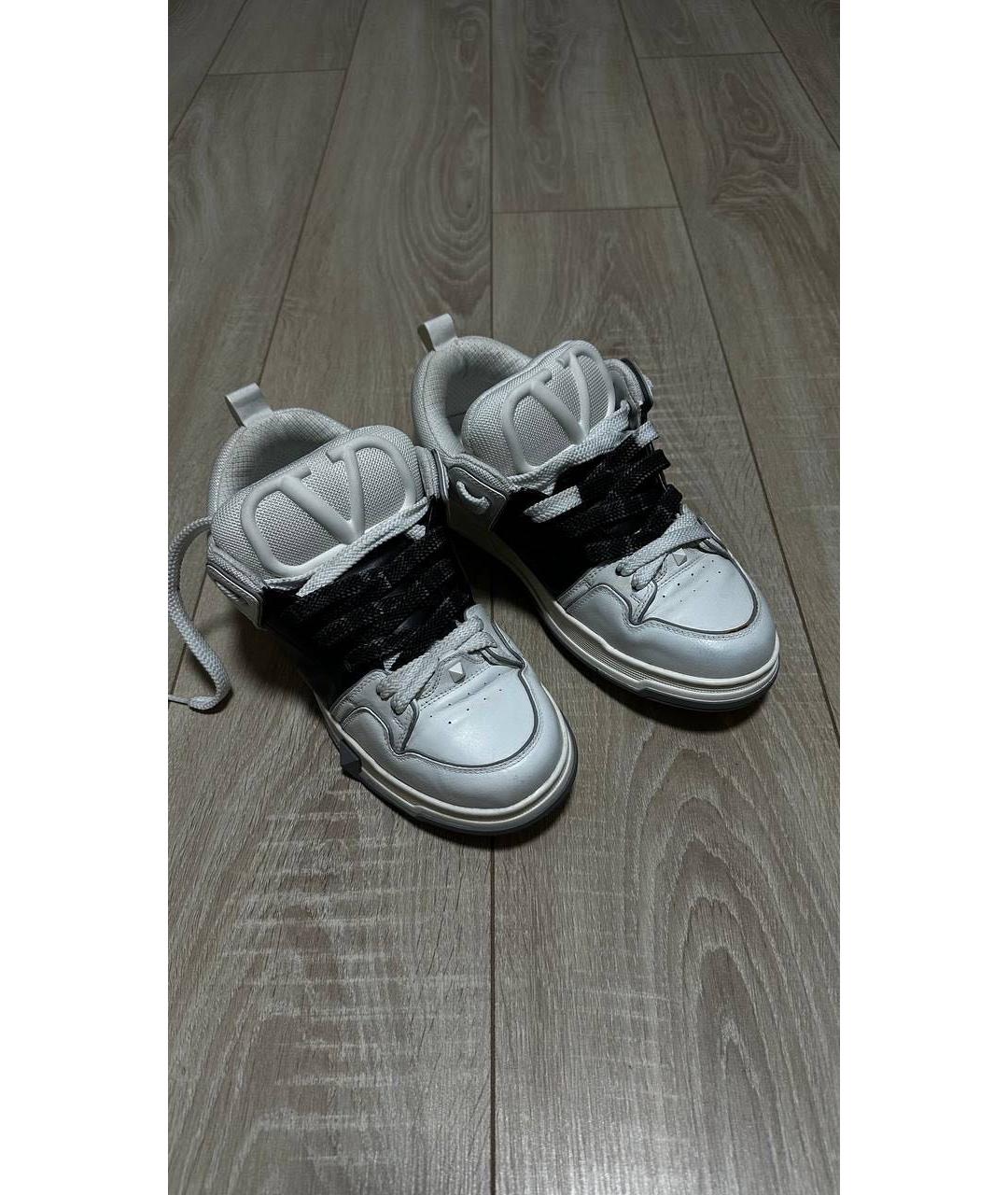 VALENTINO Белые кожаные высокие кроссовки / кеды, фото 5