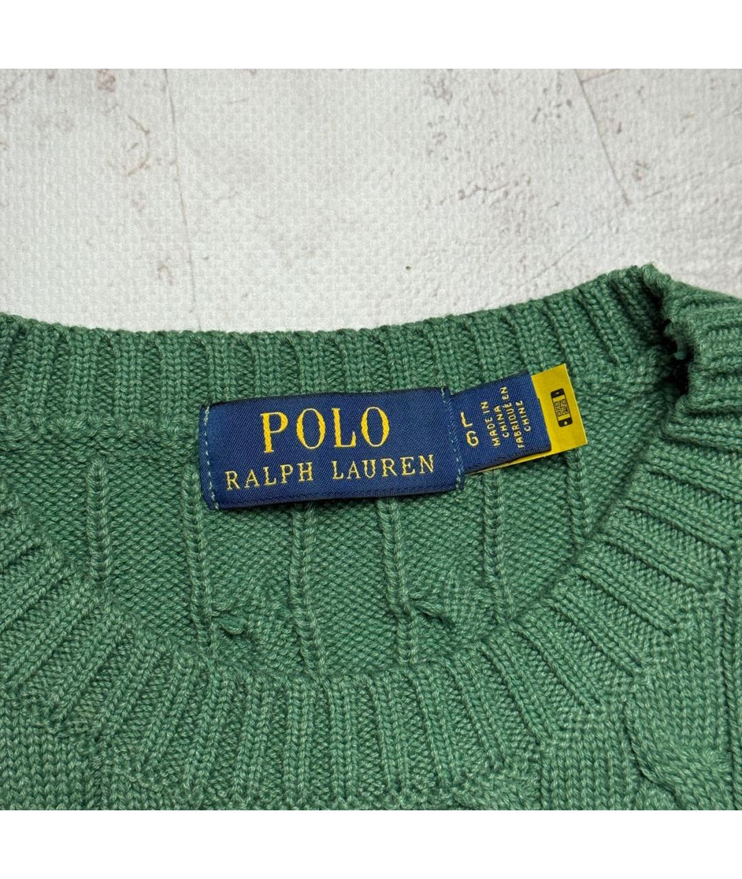 POLO RALPH LAUREN Зеленый хлопковый джемпер / свитер, фото 3