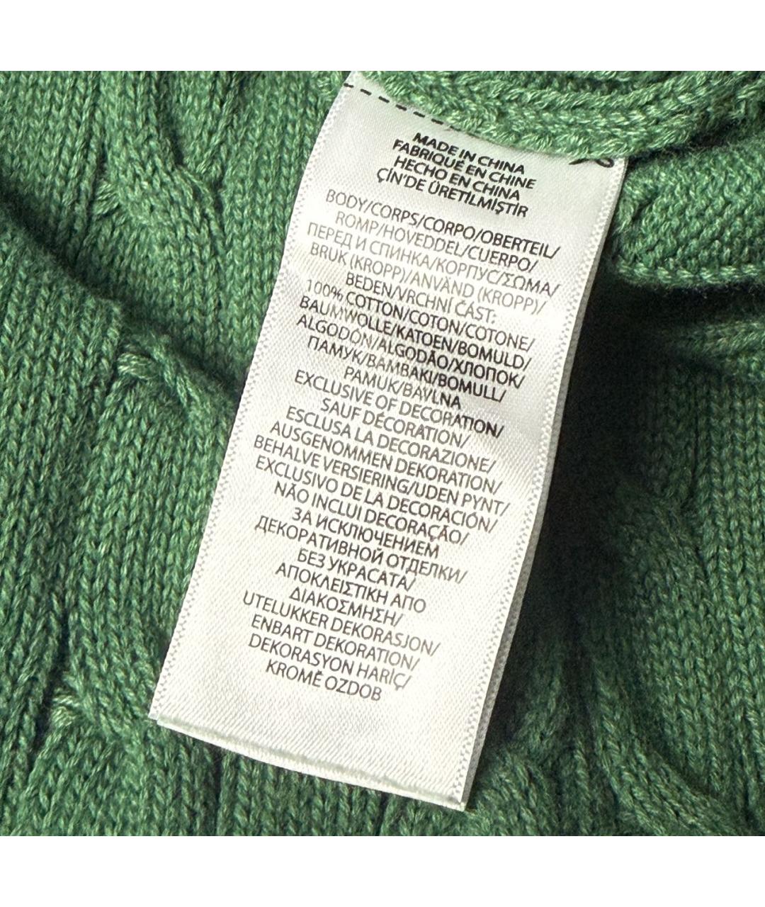 POLO RALPH LAUREN Зеленый хлопковый джемпер / свитер, фото 5