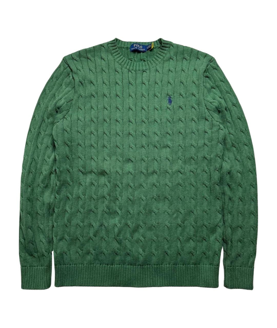 POLO RALPH LAUREN Зеленый хлопковый джемпер / свитер, фото 1