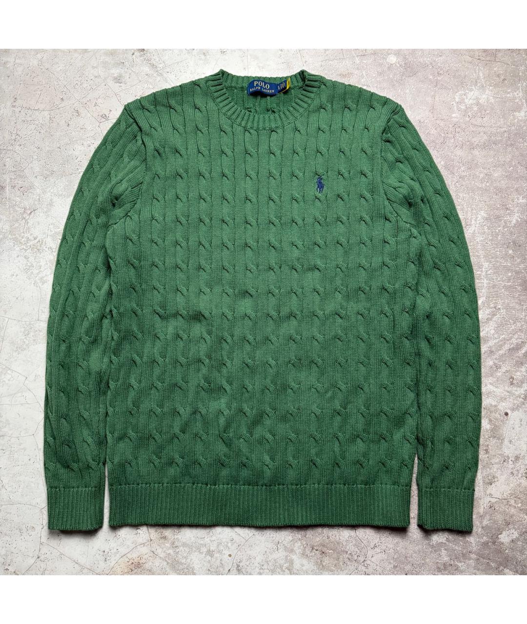 POLO RALPH LAUREN Зеленый хлопковый джемпер / свитер, фото 6