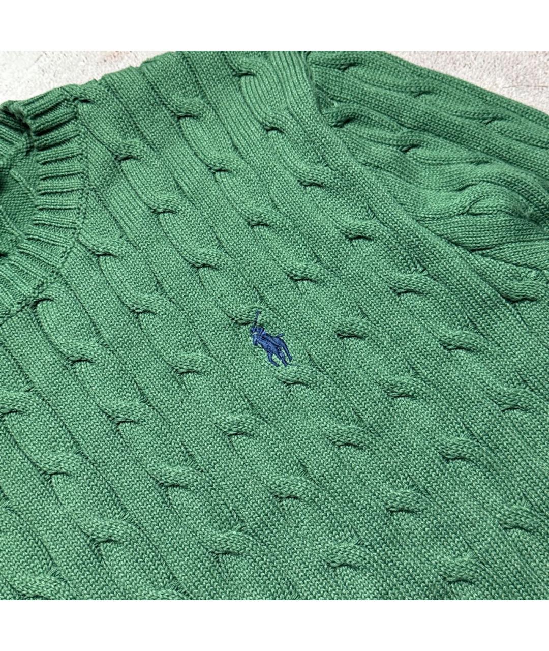 POLO RALPH LAUREN Зеленый хлопковый джемпер / свитер, фото 2