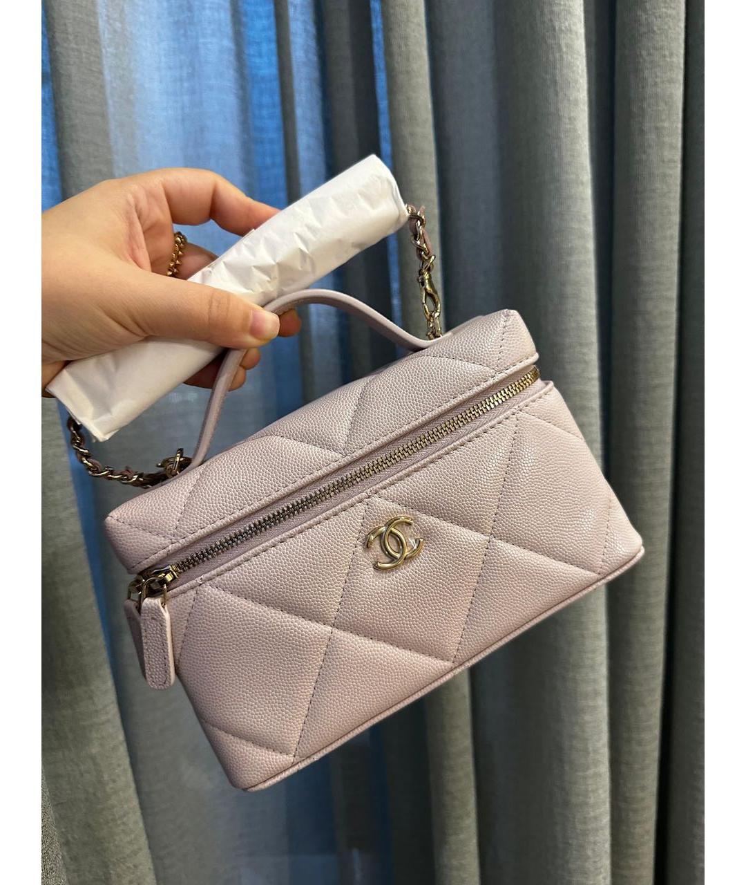 CHANEL Розовая кожаная сумка с короткими ручками, фото 3