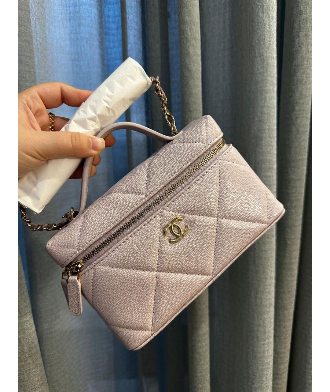CHANEL Розовая кожаная сумка с короткими ручками, фото 2