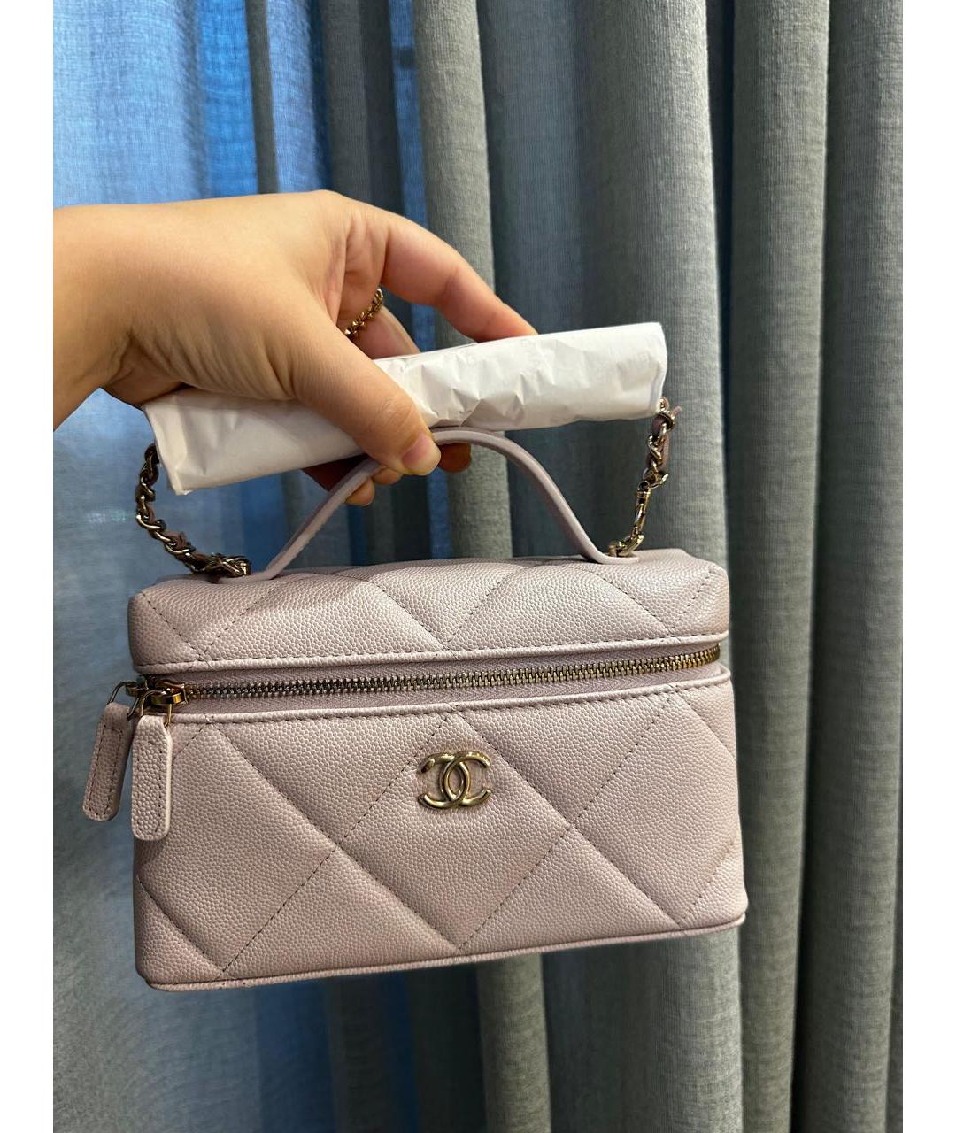 CHANEL Розовая кожаная сумка с короткими ручками, фото 4