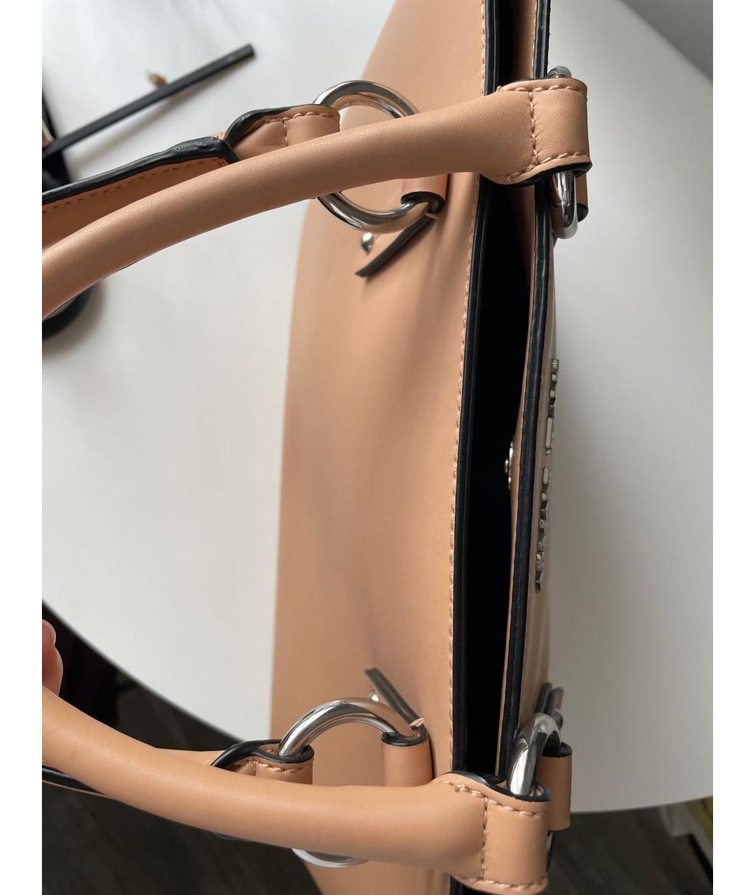 ARMANI JEANS Бежевая сумка с короткими ручками из искусственной кожи, фото 8