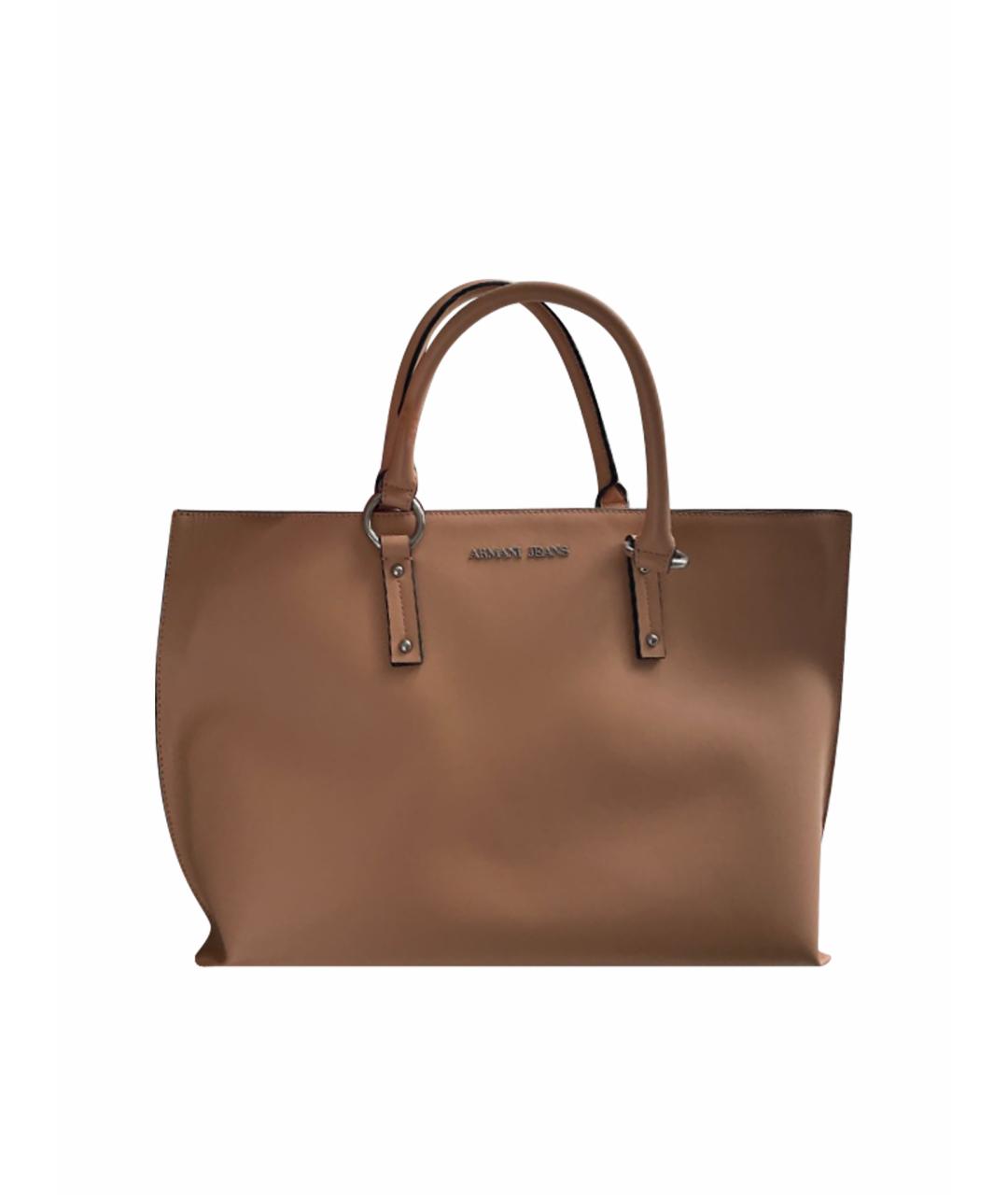 ARMANI JEANS Бежевая сумка с короткими ручками из искусственной кожи, фото 1