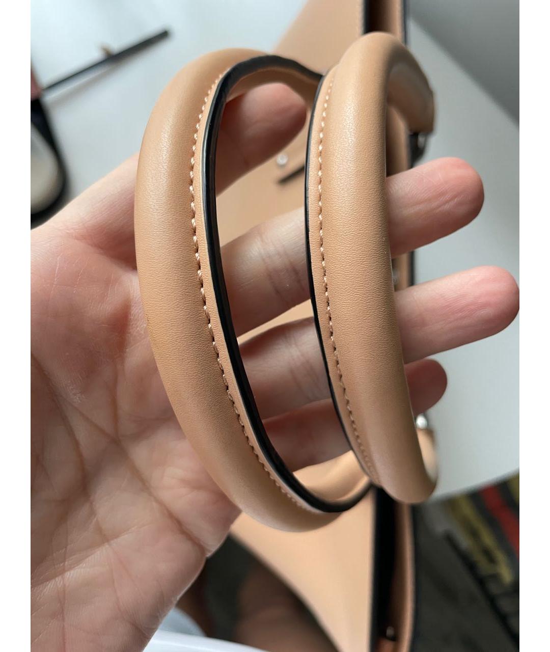 ARMANI JEANS Бежевая сумка с короткими ручками из искусственной кожи, фото 6