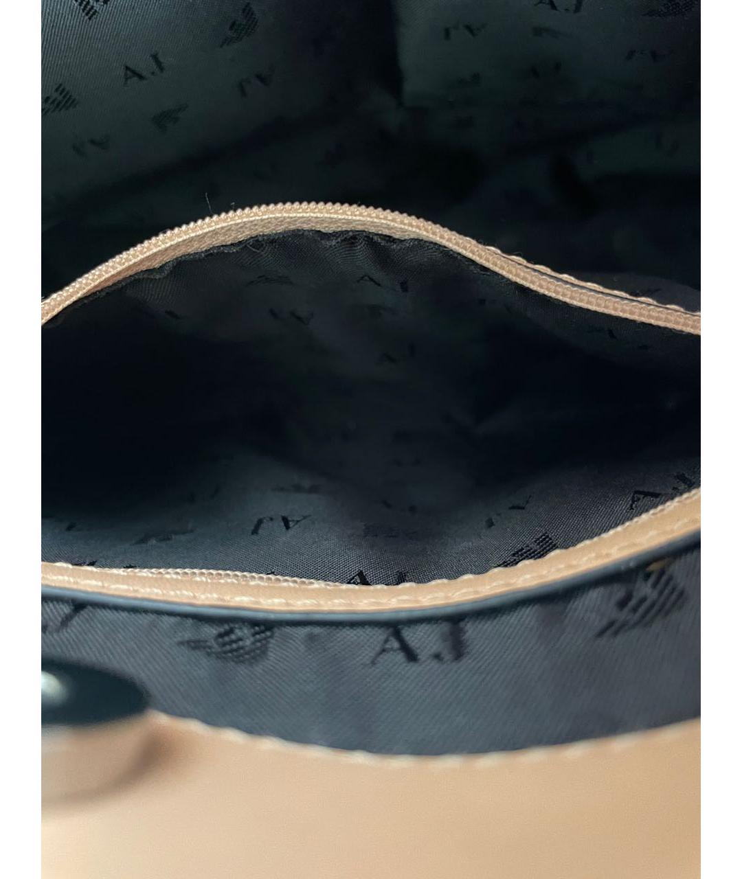 ARMANI JEANS Бежевая сумка с короткими ручками из искусственной кожи, фото 4