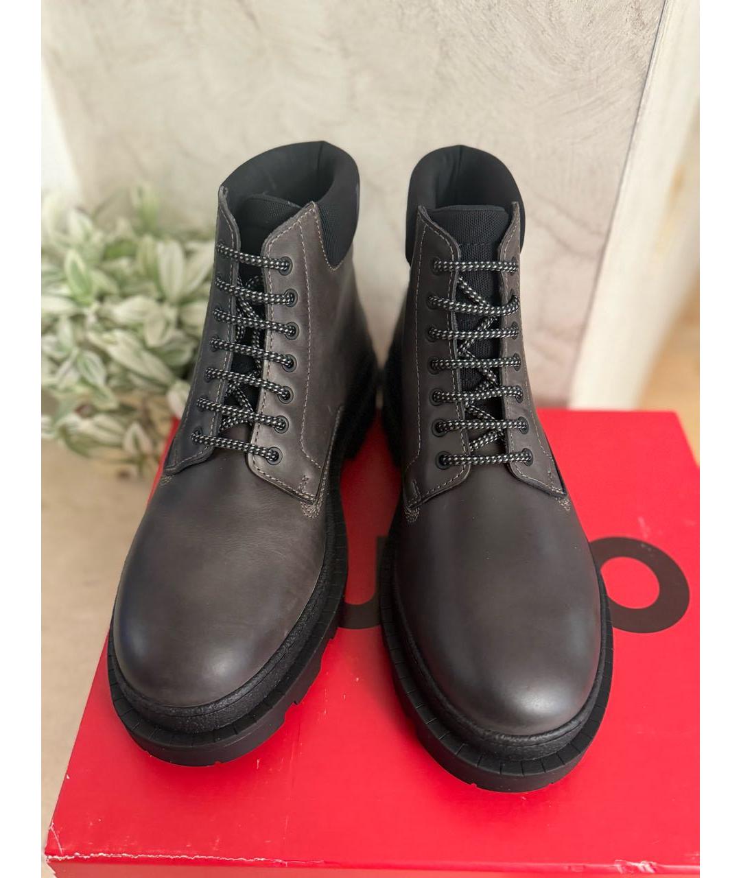 HUGO Коричневые кожаные высокие ботинки, фото 2