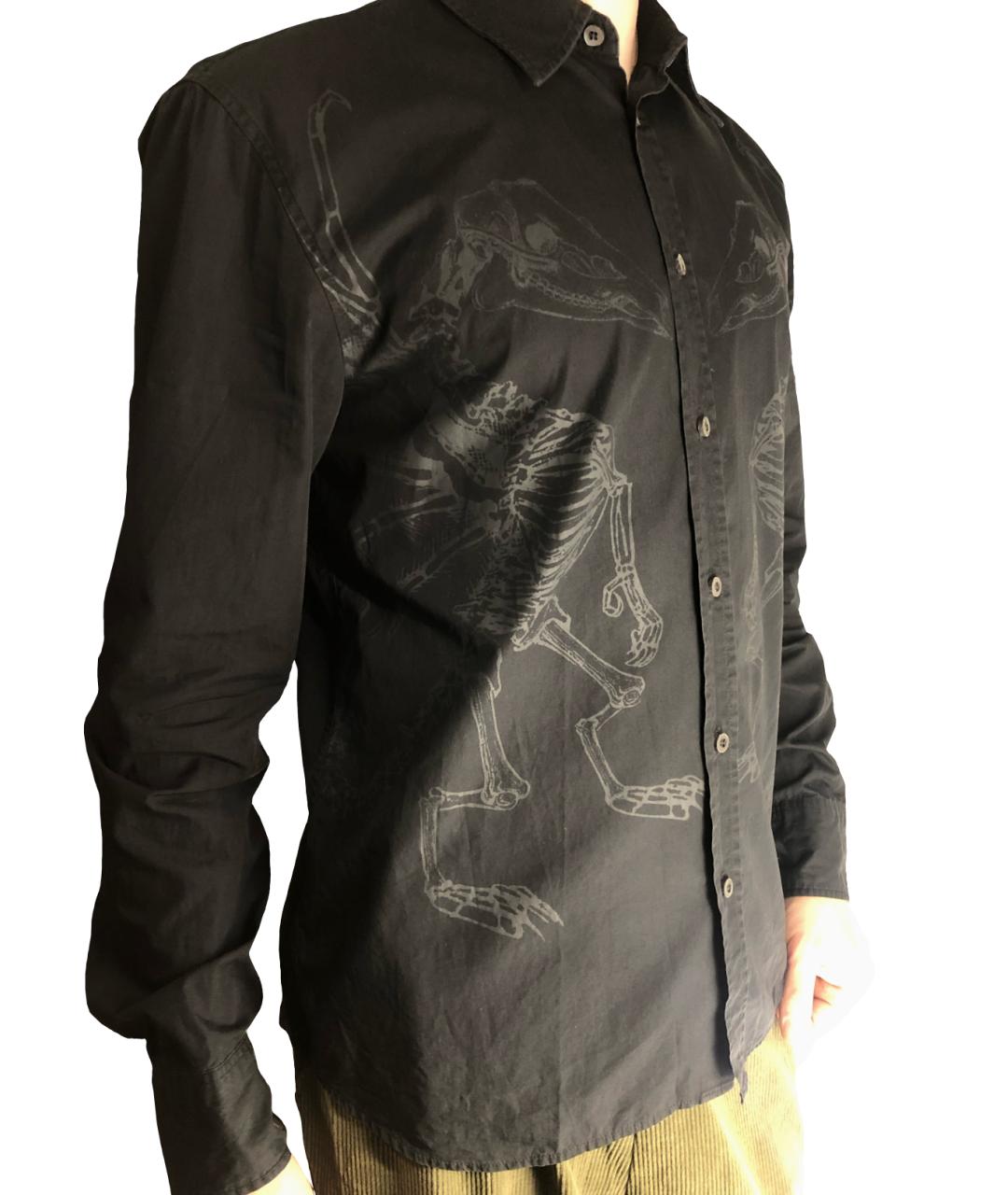 JOHN RICHMOND Черная хлопковая кэжуал рубашка, фото 2