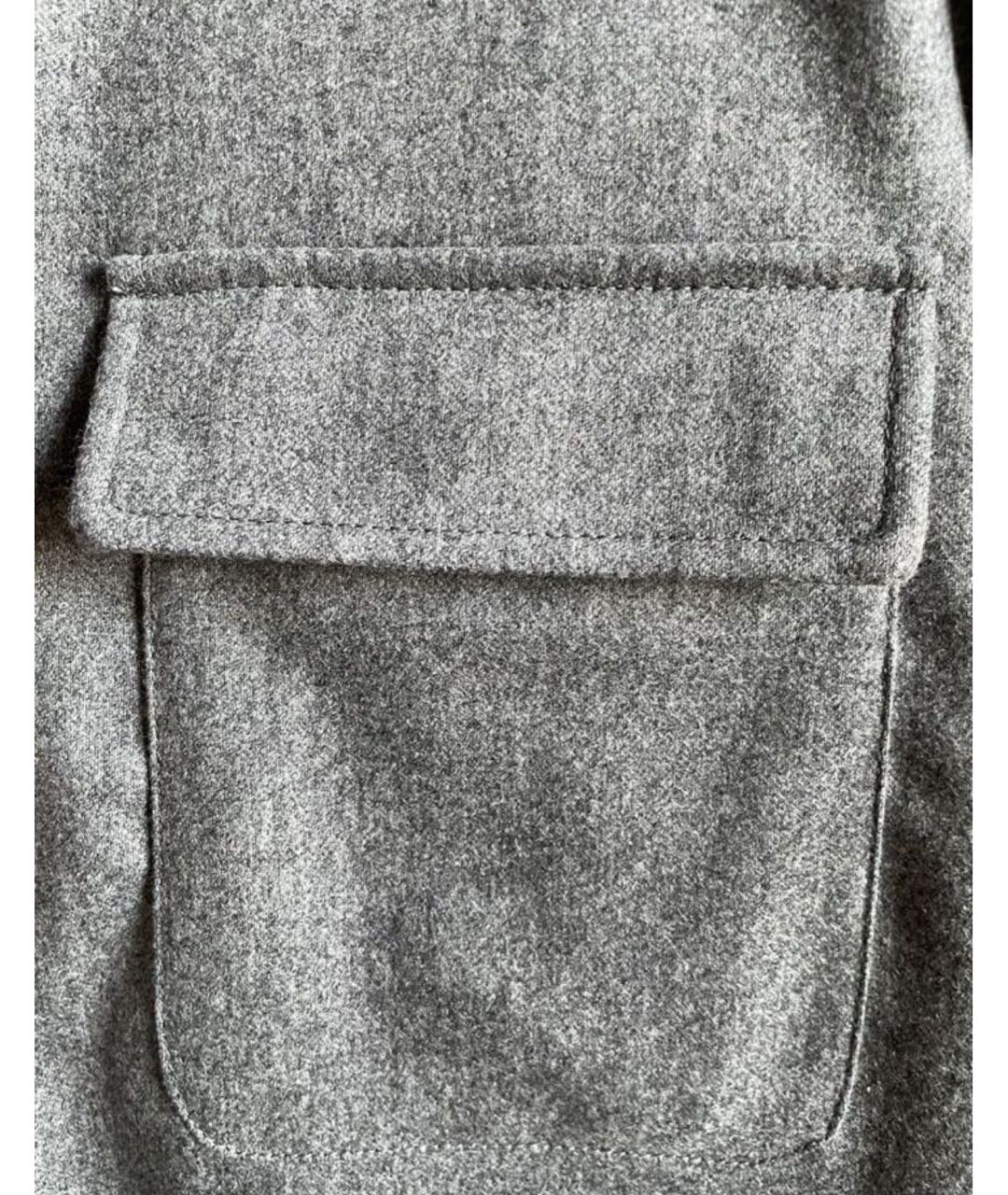 ELEVENTY Серая шерстяная кэжуал рубашка, фото 4