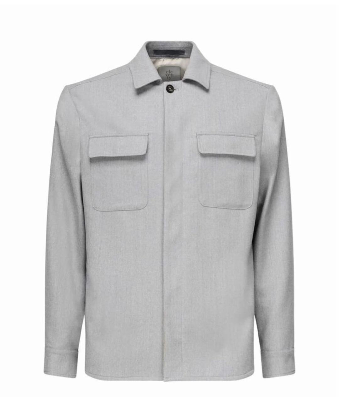 ELEVENTY Серая шерстяная кэжуал рубашка, фото 1