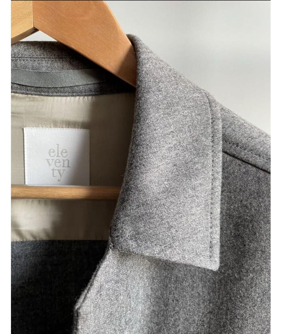 ELEVENTY Серая шерстяная кэжуал рубашка, фото 3