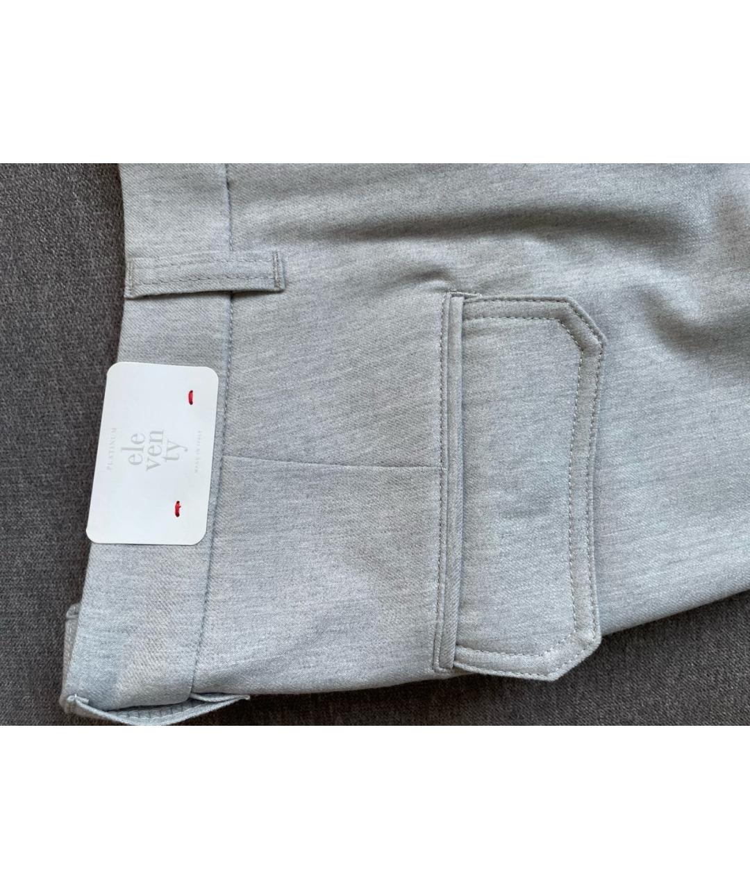 ELEVENTY Серые шерстяные повседневные брюки, фото 3