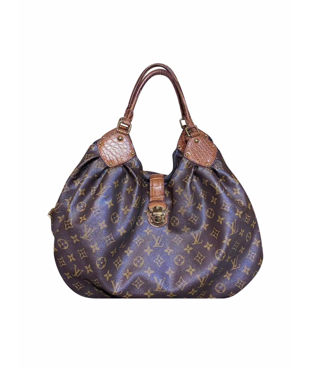 LOUIS VUITTON Коричневая кожаная сумка с короткими ручками, фото 1
