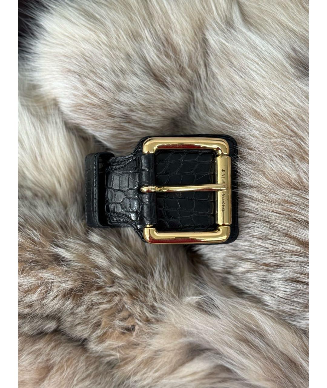 RALPH LAUREN COLLECTION Черный ремень из экзотической кожи, фото 5