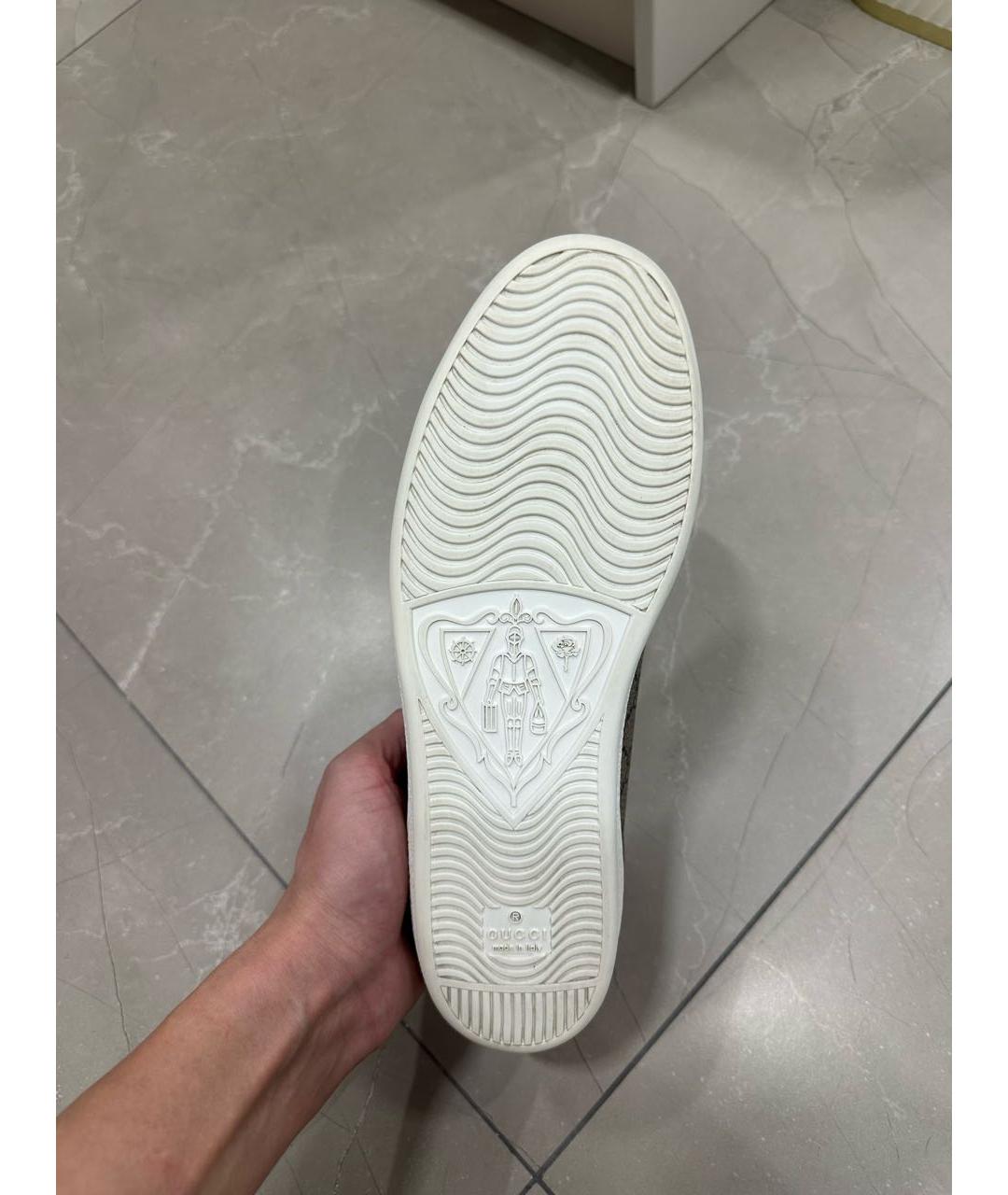 GUCCI Коричневые кожаные кеды, фото 5