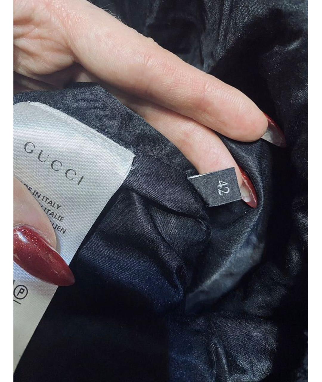 GUCCI Черная хлопковая юбка мини, фото 4