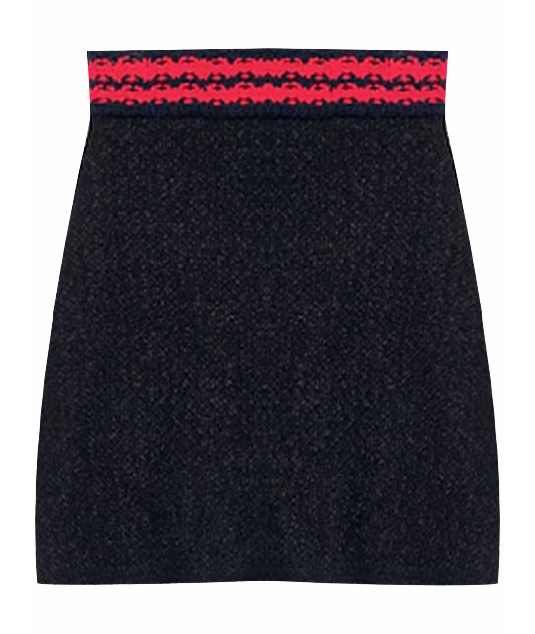 GUCCI Черная хлопковая юбка мини, фото 1