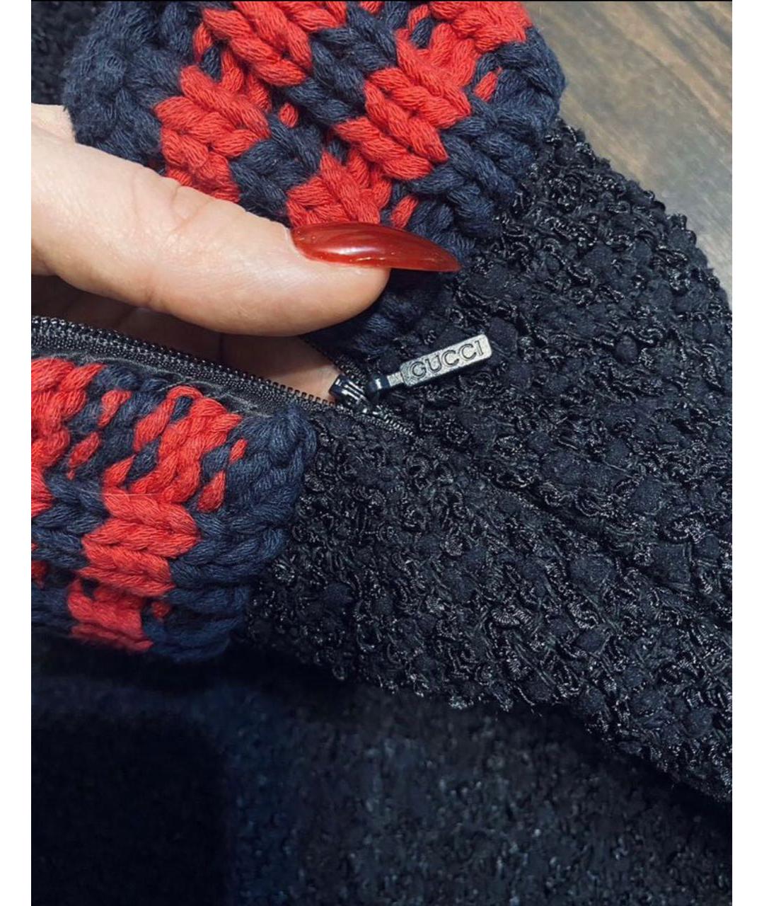 GUCCI Черная хлопковая юбка мини, фото 2
