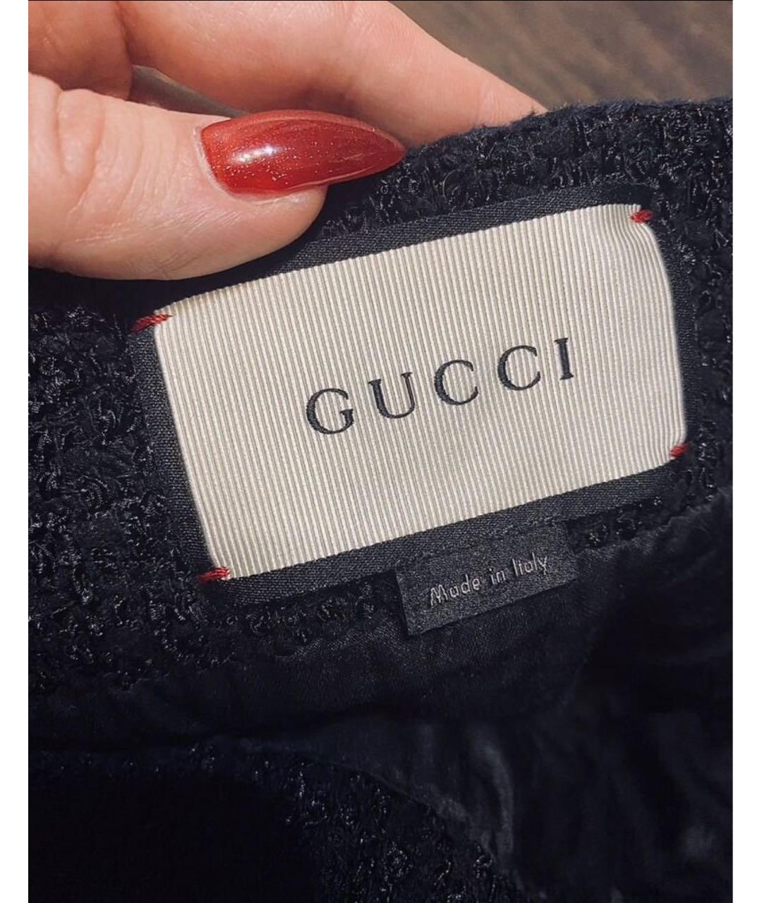 GUCCI Черная хлопковая юбка мини, фото 3