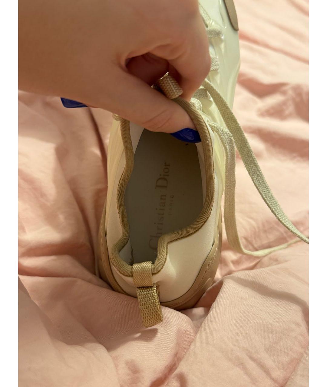 CHRISTIAN DIOR Бежевые неопреновые кроссовки, фото 4