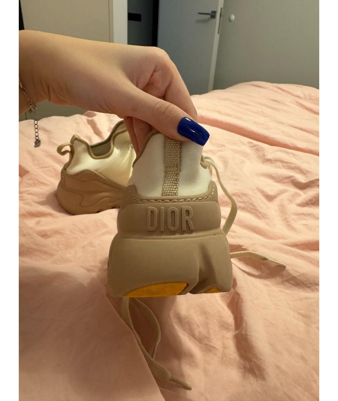 CHRISTIAN DIOR Бежевые неопреновые кроссовки, фото 2