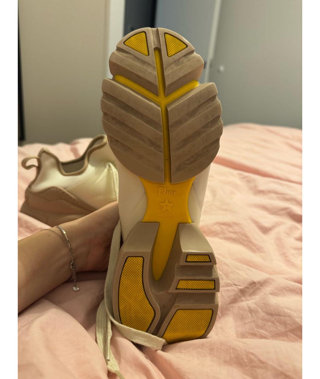 CHRISTIAN DIOR Бежевые неопреновые кроссовки, фото 3