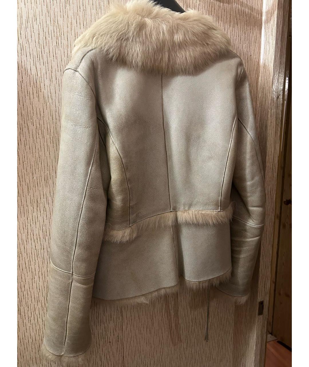 HUGO BOSS Бежевая кожаная дубленка, фото 2