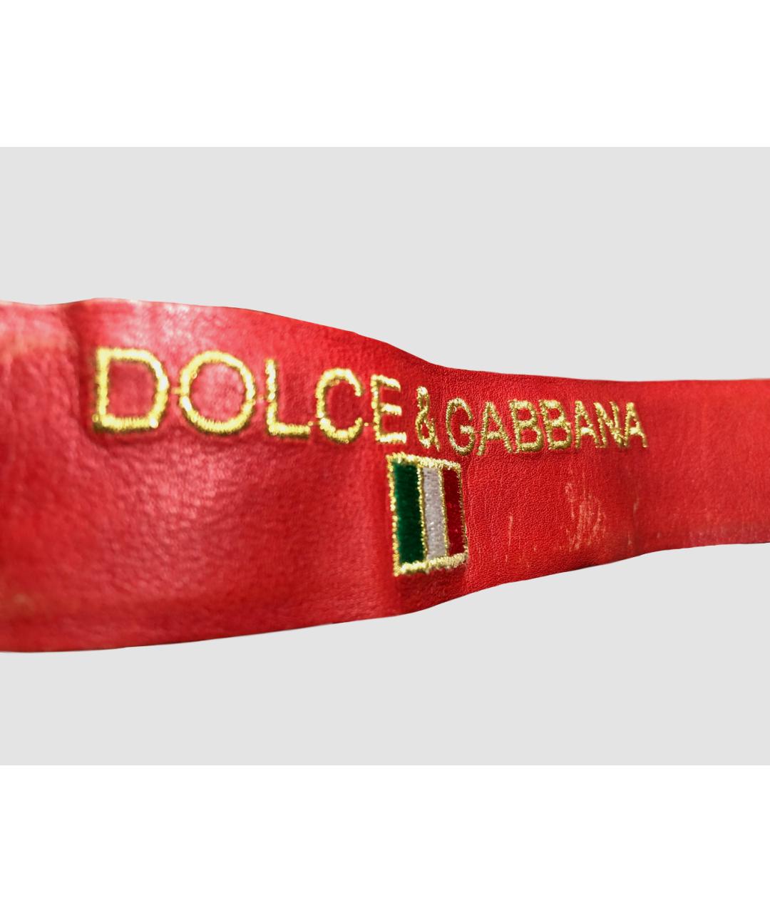 DOLCE&GABBANA Красный кожаный ремень, фото 4