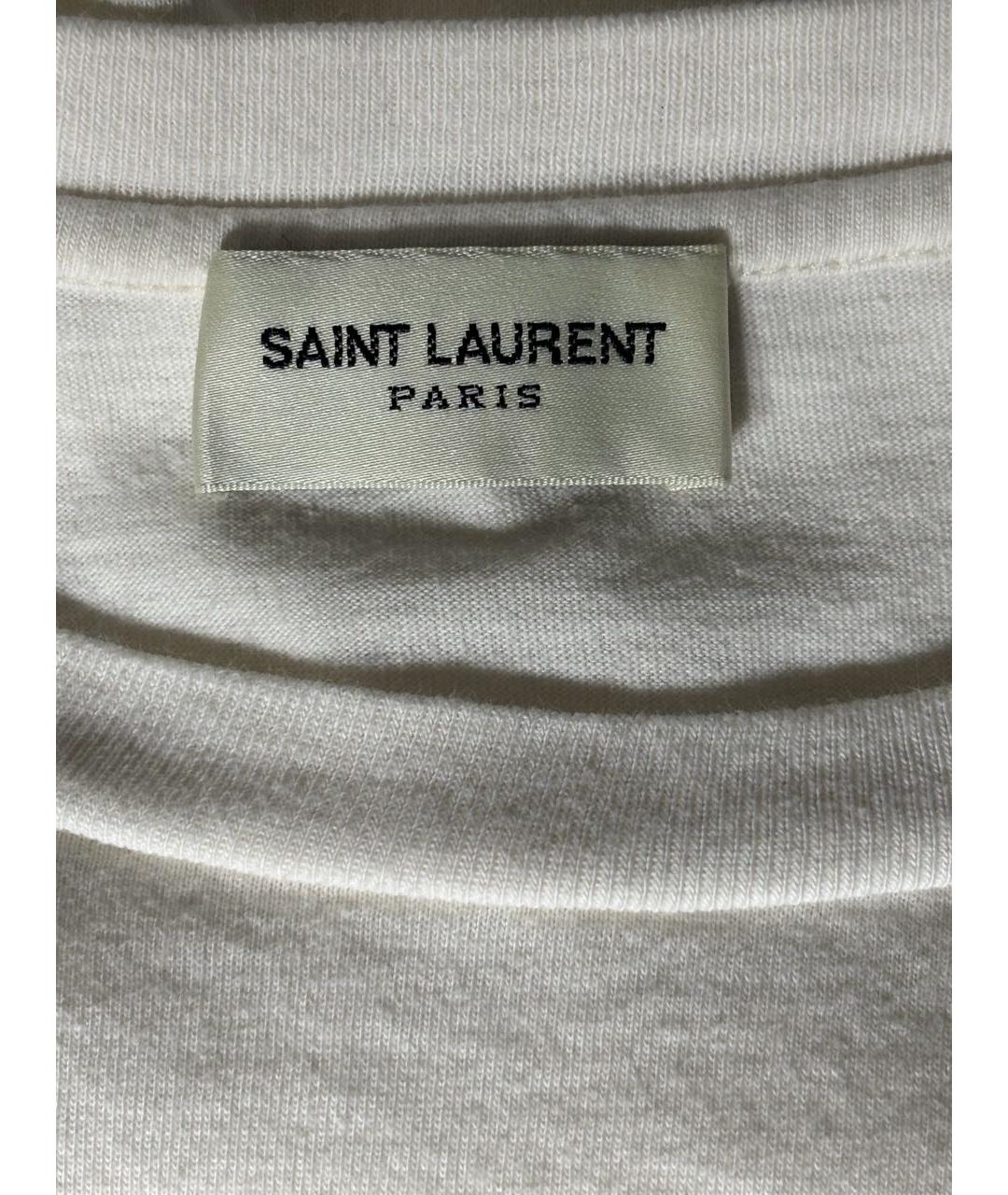 SAINT LAURENT Белая хлопковая футболка, фото 5