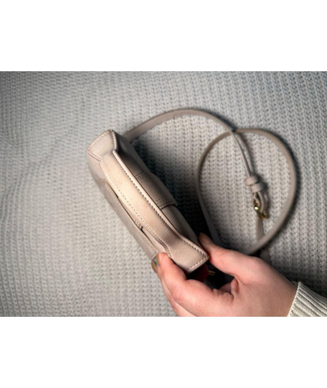 JACQUEMUS Бежевая кожаная сумка через плечо, фото 8