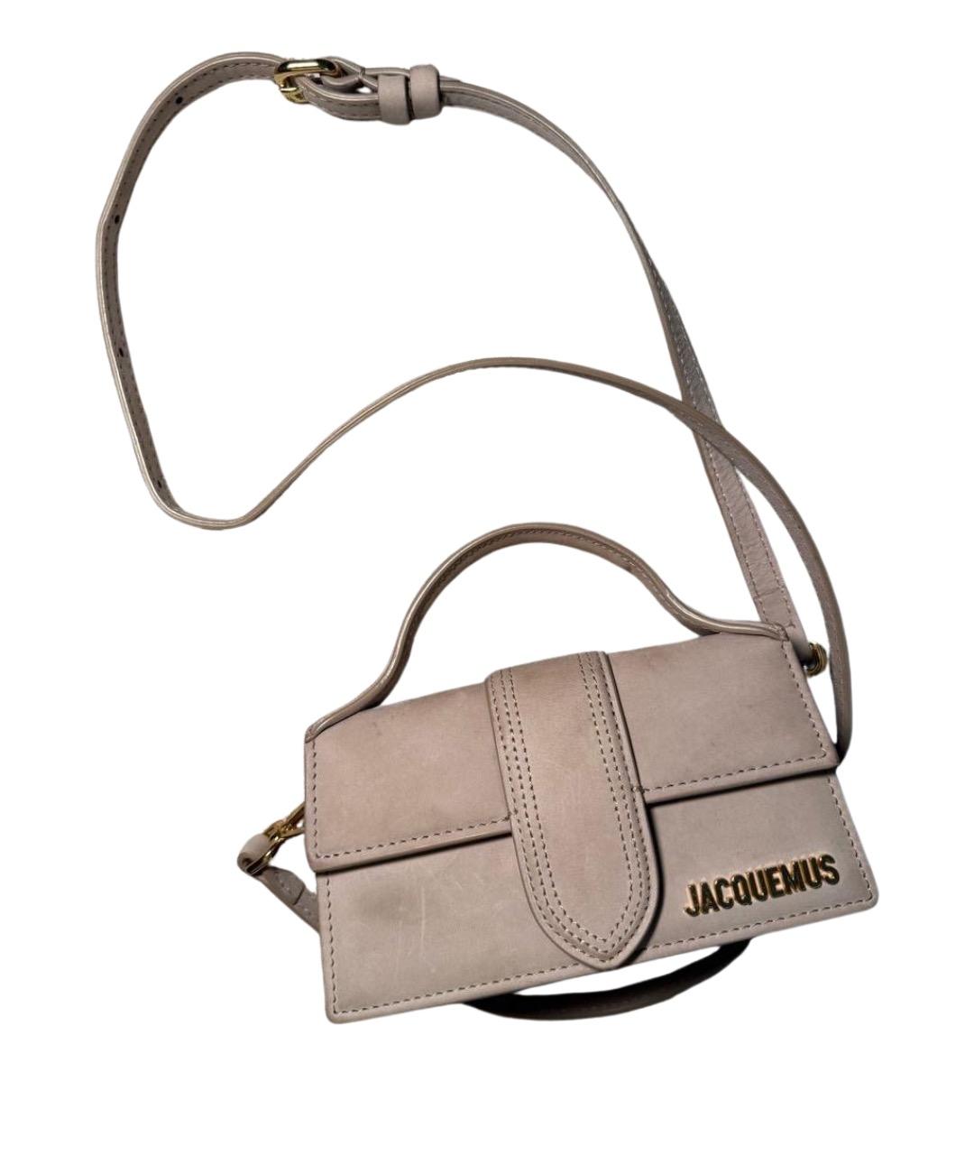JACQUEMUS Бежевая кожаная сумка через плечо, фото 1