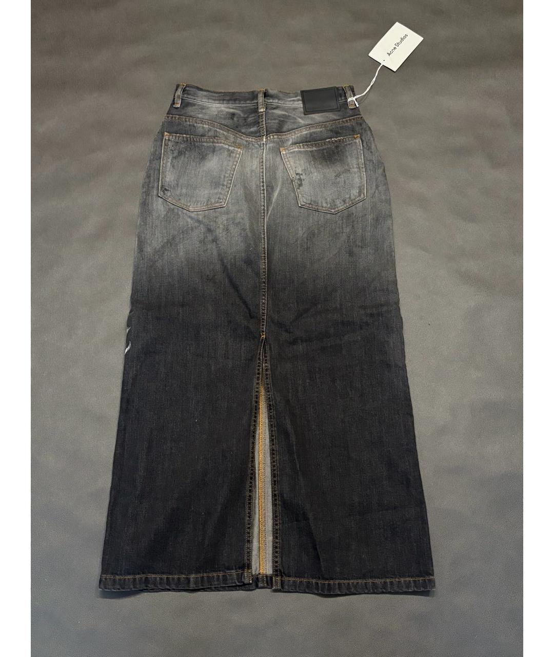 ACNE STUDIOS Серая деним юбка макси, фото 2