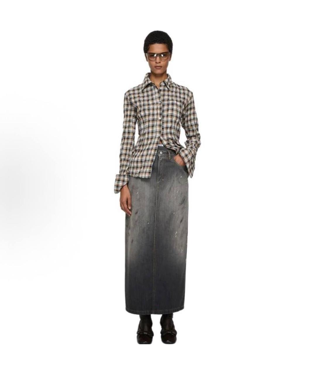 ACNE STUDIOS Серая деним юбка макси, фото 6