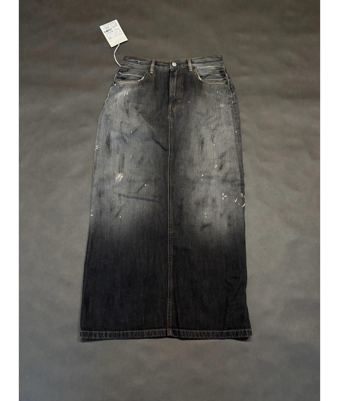 ACNE STUDIOS Серая деним юбка макси, фото 7