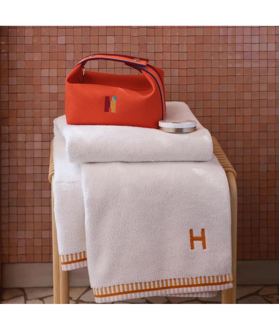 HERMES Оранжевая хлопковая косметичка, фото 2