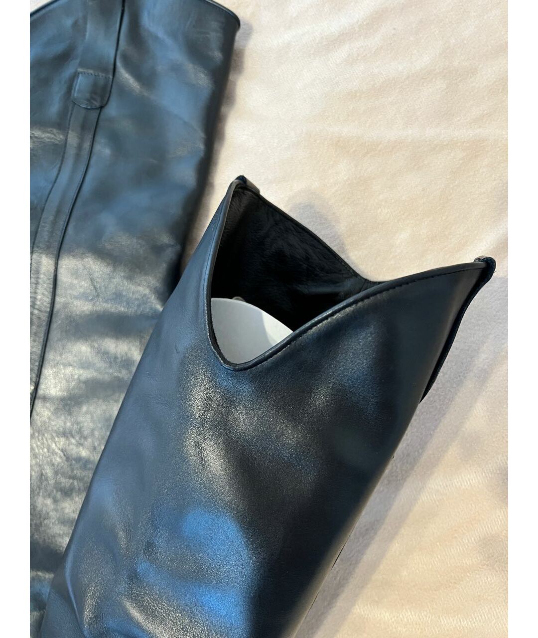 ALDO BRUE Черные кожаные ботфорты, фото 5
