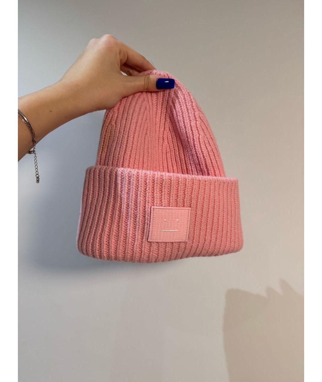 ACNE STUDIOS Розовая шерстяная шапка, фото 5