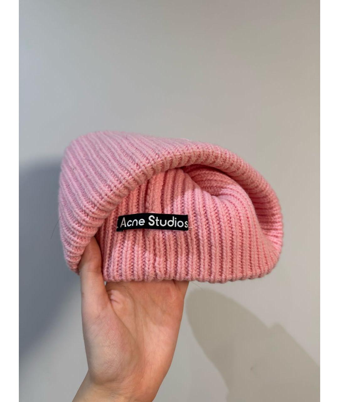 ACNE STUDIOS Розовая шерстяная шапка, фото 3