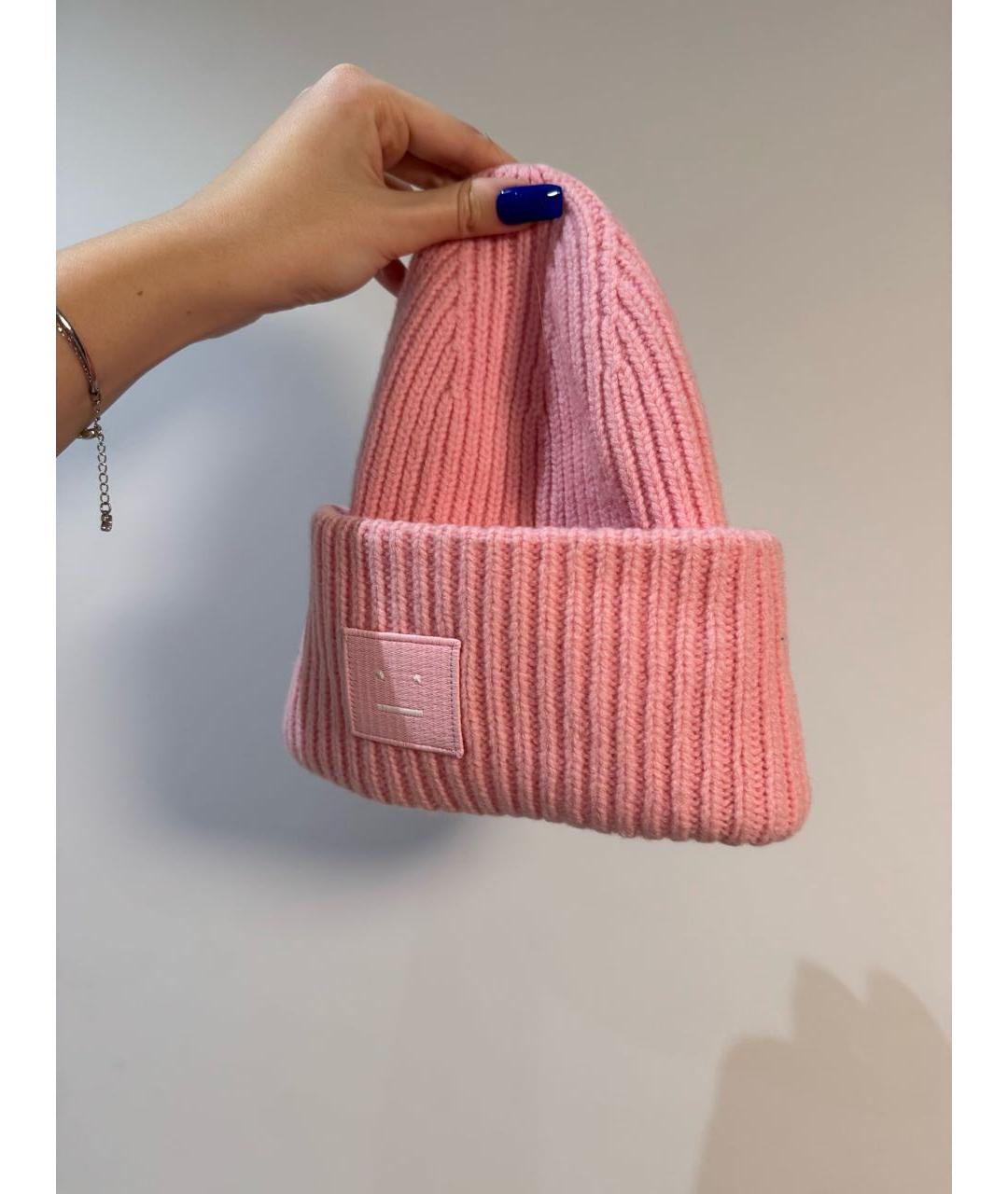 ACNE STUDIOS Розовая шерстяная шапка, фото 2