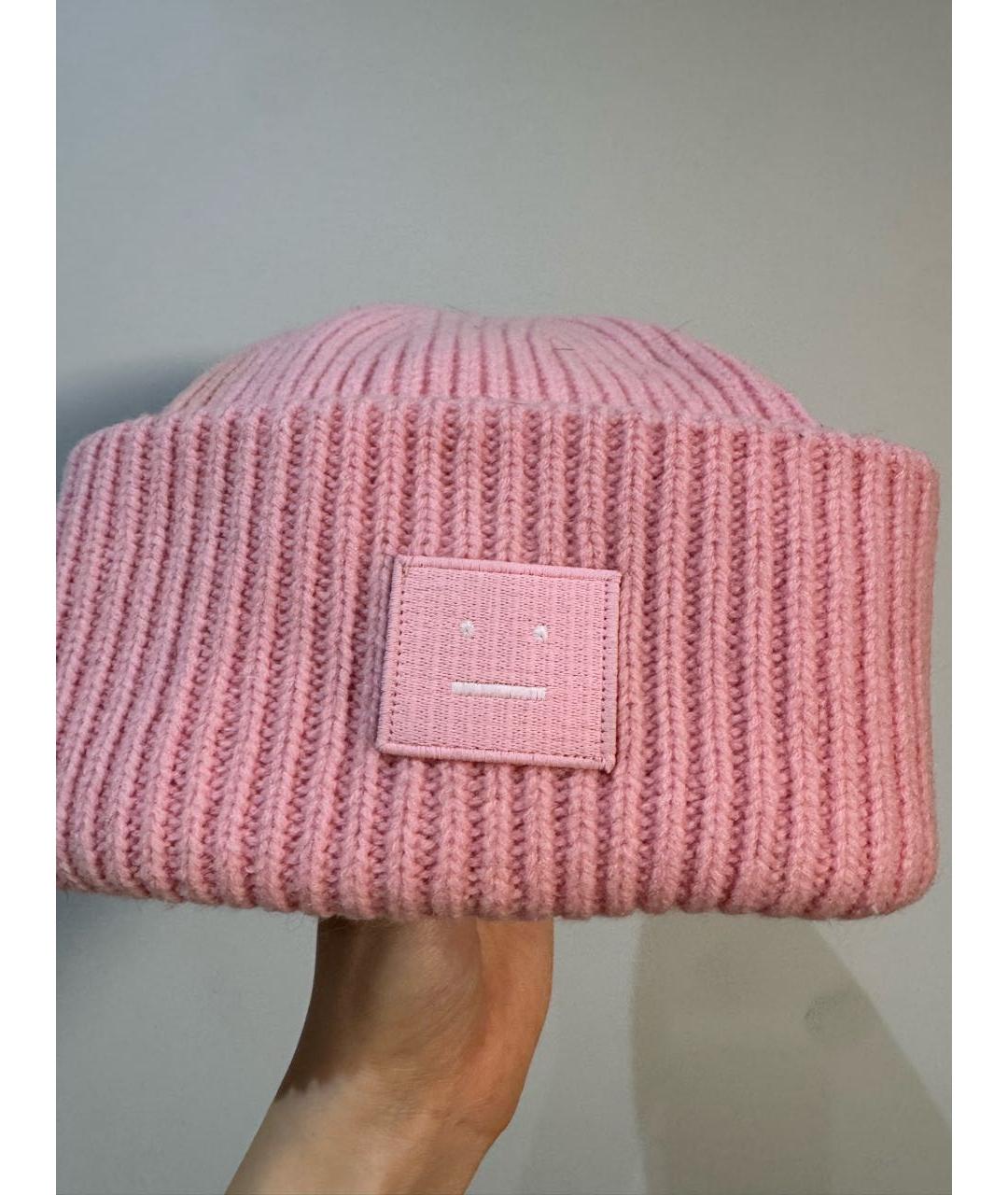 ACNE STUDIOS Розовая шерстяная шапка, фото 4